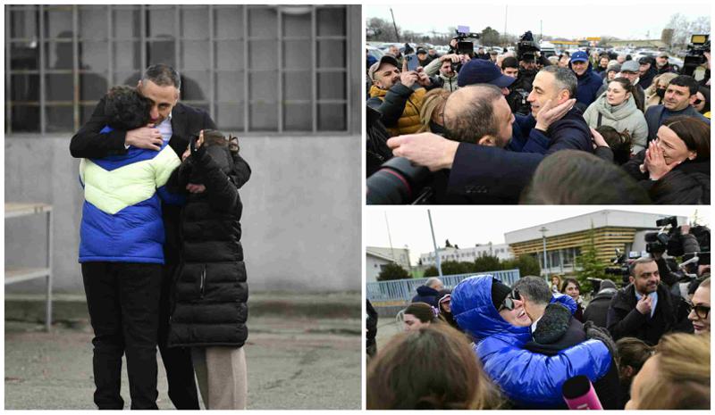ფოტოები რუსთავის ციხიდან: ვაშაძის შეხვედრა შვილებთან, ახლობლებთან და პირველი კომენტარი: "სიმართლე გითხრათ, 7 თვე რთული იყო..."