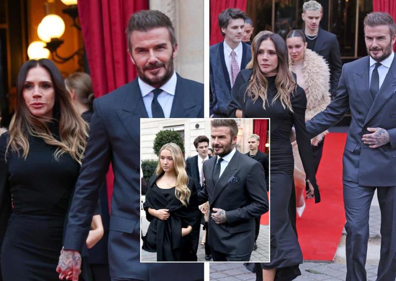 სკანდალის შემდეგ ბეკჰემების ოჯახი კამერების წინ პირველად გამოჩნდა - ვიქტორია და დევიდი შვილებთან ერთად პარიზის მოდის კვირეულზე (ფოტოები)