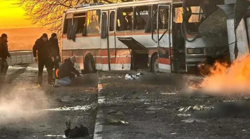 უკრაინაში რუსული დრონის მიერ ავტობუსის დაბომბვის შედეგად 12 ადამიანი დაიღუპა