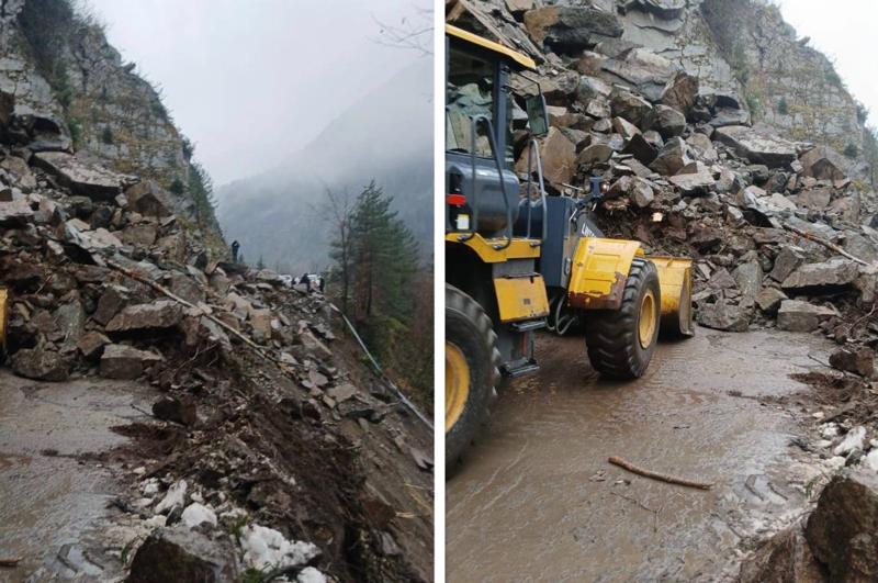 ფოტოები ადგილიდან, სადაც მეწყერი ჩამოწვა - საავტომობილო გზების დეპარტამენტი განცხადებას აქვეყნებს