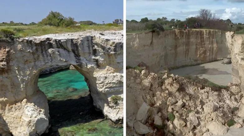 იტალიაში, ტურისტების საყვარელი ადგილი, "შეყვარებულთა თაღი" შტორმის შედეგად ჩამოიშალა