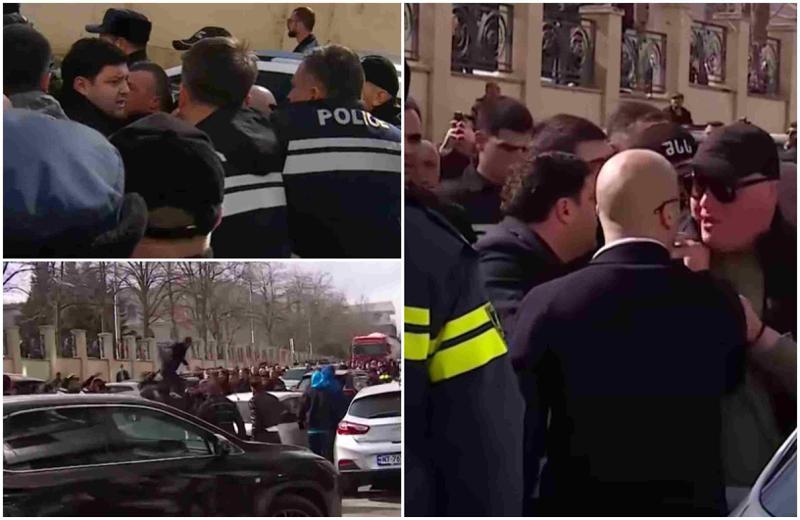 დაკავებულია 15 პირი: რა მოხდა სასამართლოსთან ლევან ჯანგველაძის მკვლელობის საქმეზე ბრალდებულების პროცესის დროს - დაპირისპირების კადრები