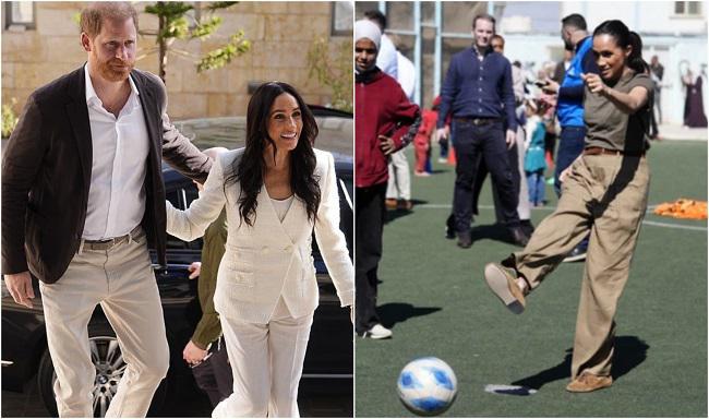 ფეხბურთი მოზარდებთან ერთად და წყვილის იშვიათი გამოჩენა მედიასთან - ჰარი და მეგანი ახლო აღმოსავლეთში, ლტოლვილთა მოსანახულებლად ჩავიდნენ (ფოტო)