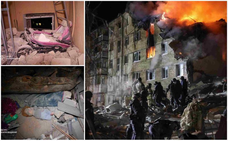 7 დაღუპული, მათ შორის ბავშვები - უმძიმესი კადრები ხარკოვიდან, სადაც რუსებმა საცხოვრებელი კორპუსი დაბომბეს (ფოტოები)