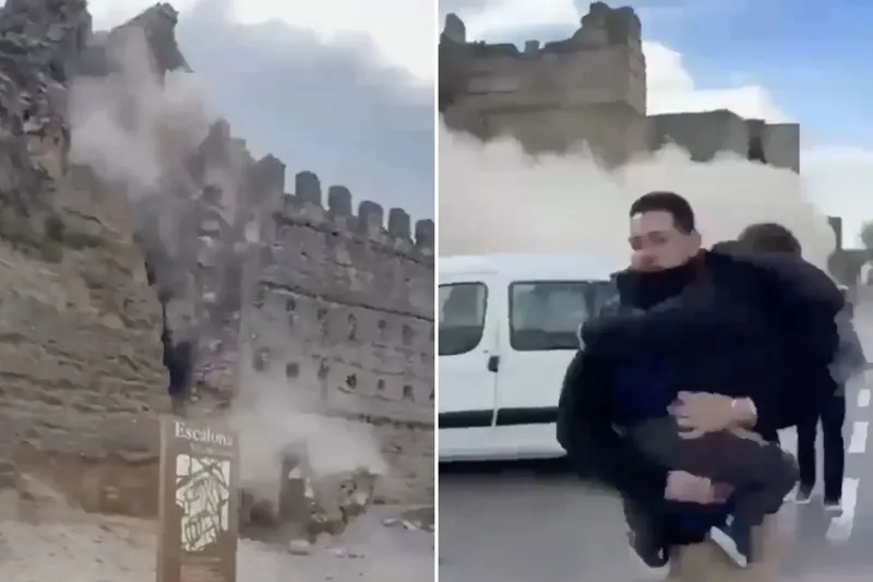 შოკისმომგვრელი მომენტი - ესპანეთში, ისტორიული ციხე-კოშკი ტურისტების თვალწინ ჩამოინგრა, მომხდარი კამერებმა დააფიქსირეს