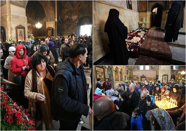 სიონის საპატრიარქო ტაძარში მომლოცველთა რიგი არ წყდება - რა ხდება ამ წუთებში ილია II-ს უკანასკნელ განსასვენებელთან (ფოტო)