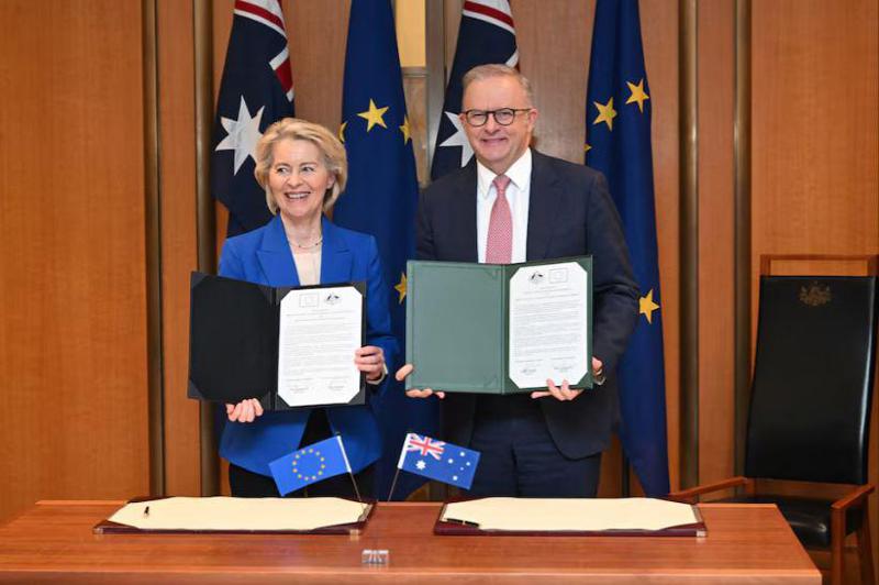 ავსტრალიამ და ევროკავშირმა სავაჭრო შეთანხმება გააფორმეს
