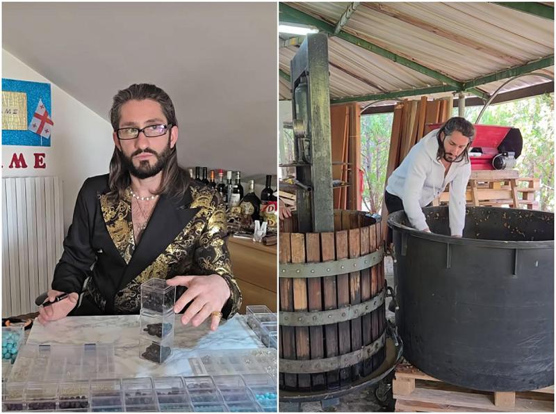 იტალიელი სენიორების მოსამსახურე ქუთაისელი ბიჭი, რომელმაც საკუთარი ბრენდი შექმნა: დღისით ტრაქტორზე ზის, ღამით კი - ძვირადღირებულ სამკაულებს ქმნის