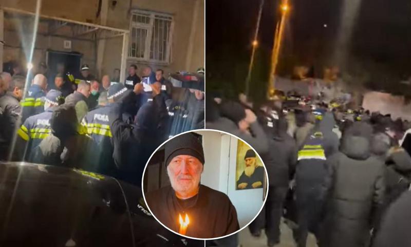 ბერი ნიკოლოზის ცხედარი საცხოვრებელი სახლიდან გამოასვენეს - ადგილზე დაპირისპირება იყო: უახლესი კადრები ზემო ფონიჭალიდან