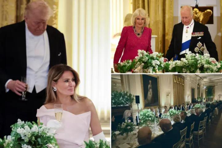 მოდა, მილიარდერები და დიპლომატია — როგორ უმასპინძლეს ბრიტანეთის მონარქს თეთრ სახლში (ფოტოები)