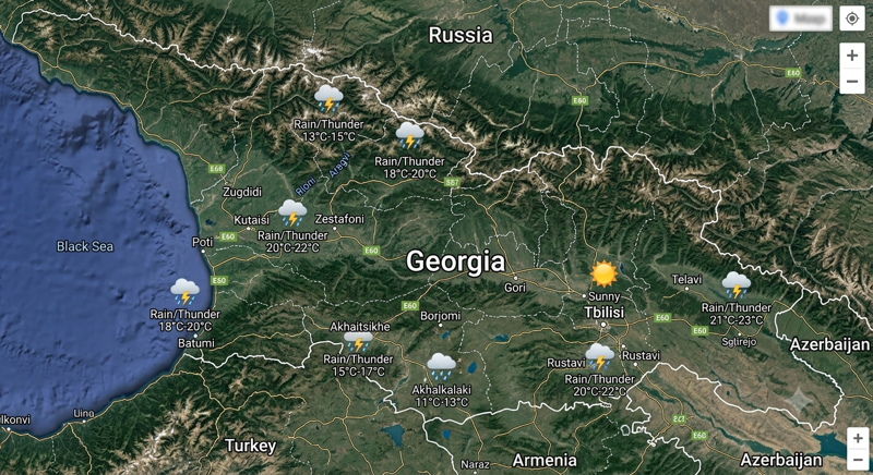 როგორი ამინდია მოსალოდნელი 20 მაისს საქართველოში?