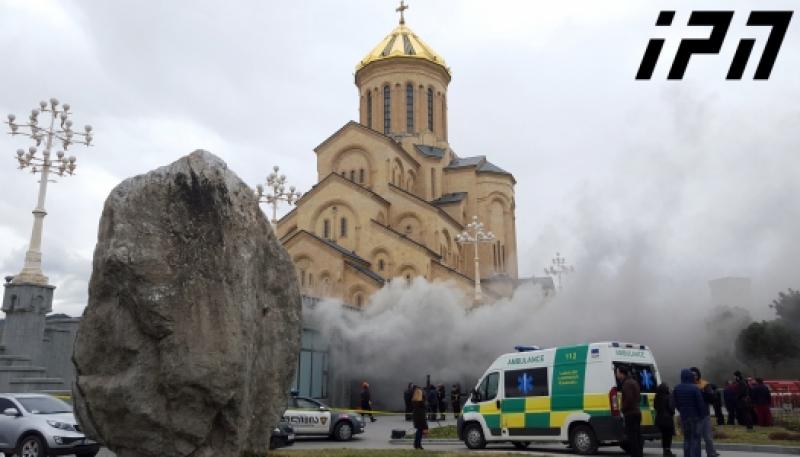 პირველი კადრები სამებიდან ხანძრის გაჩენის შემდეგ