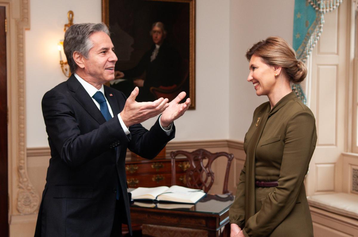 ოლენა ზელენსკა ვაშინგტონში ენტონი ბლინკენს შეხვდა