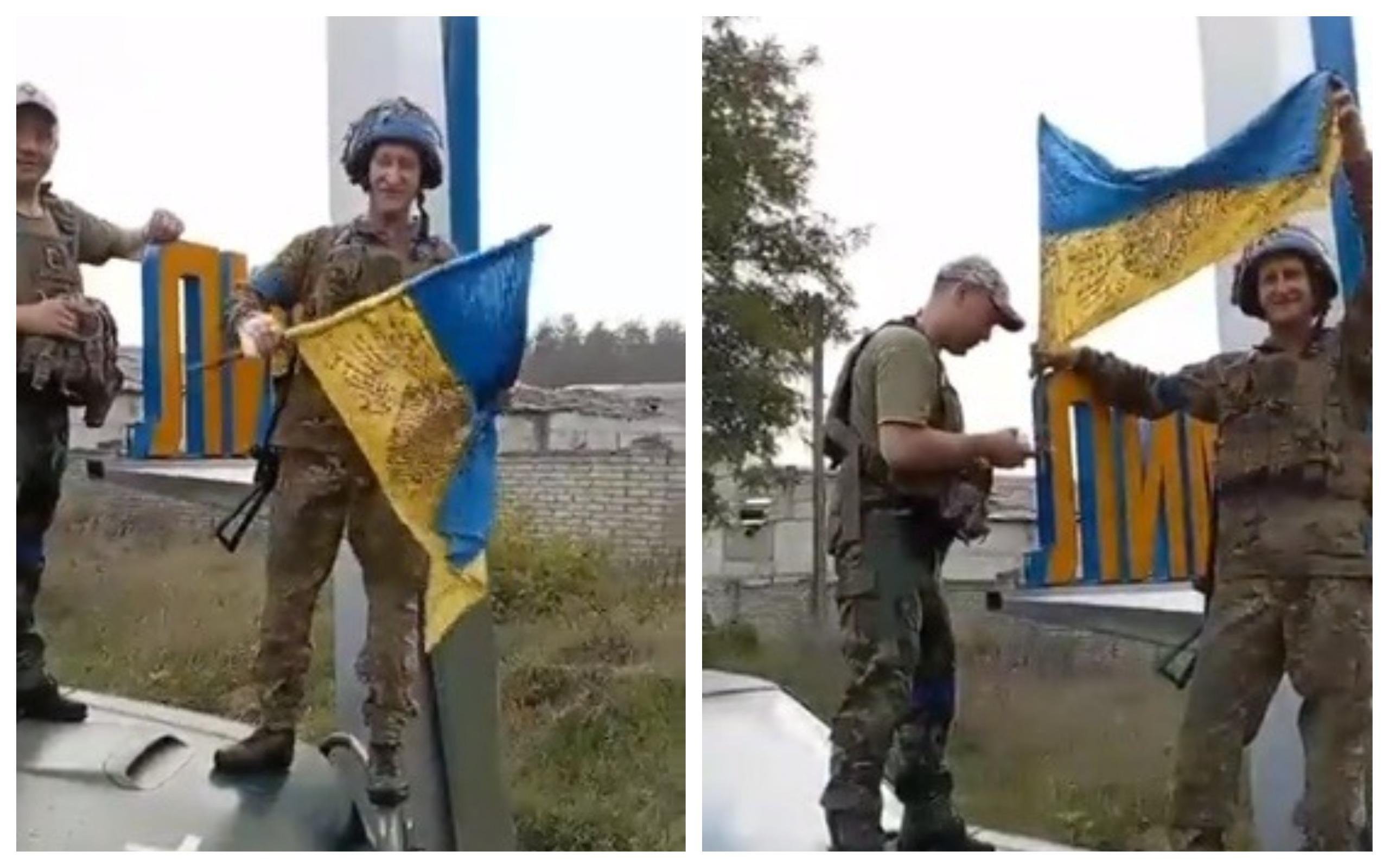 "1-ელი ოქტომბერი. ჩვენი დროშა ჩვენს მიწაზე" - უკრაინელებმა ქალაქ ლიმანის შესასვლელთან უკრაინის დროშა აღმართეს: რა ვიდეო ვრცელდება სოცქსელში?