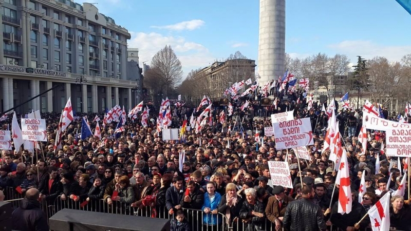 ნიკა მელიას თქმით, აქციაზე 50 000 ადამიანი იმყოფება: "ჩვენი ხმა აუცილებლად მიაღწევს მათ "ჯიპებში"