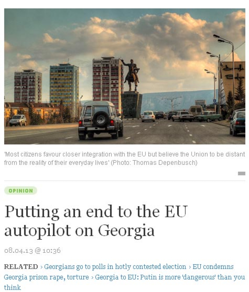 Euobserver - ევროკავშირის ავტოპილოტს საქართველოში ბოლო უნდა მოეღოს 
