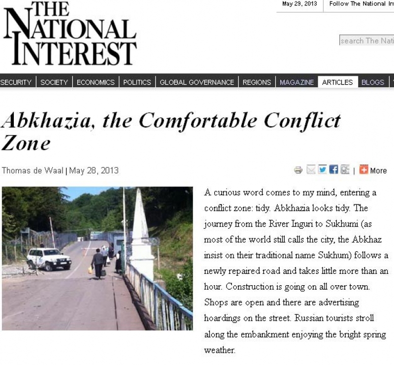 The National Interest - აფხაზეთი – კომფორტული კონფლიქტური ზონა 